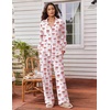 Ekouaer Womens Pajama Sets 2 Piece Lounge Sets Button Down Long Sleeve Pjs(Red Bow)