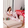 Ekouaer Womens Pajama Sets 2 Piece Lounge Sets Button Down Long Sleeve Pjs(Red Bow)