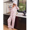 Ekouaer Womens Pajama Sets 2 Piece Lounge Sets Button Down Long Sleeve Pjs(Red Bow)