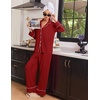 Ekouaer Womens Pajama Sets 2 Piece Lounge Sets Button Down Long Sleeve Pjs(Wine)