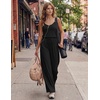 Ekouaer Womens Summer Jumpsuits Dressy V Neck Long Rompers Casual Jumper(Black)