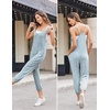 Jumpsuits for Women Summer V Neck Casual Overall Sleeveless with Pockets(Blue)