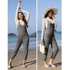 Jumpsuits for Women Summer V Neck Casual Overall Sleeveless with Pockets(Dark Grey)