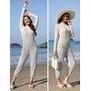 Jumpsuits for Women Summer V Neck Casual Overall Sleeveless with Pockets(Light Gray)