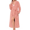 Ekouaer Long Robes for Women Super Soft Plush Fleece Warm Towel Bathrobe(Coral)