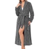 Ekouaer Long Robes for Women Super Soft Plush Fleece Warm Towel Bathrobe(Dark Gray)
