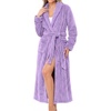 Ekouaer Long Robes for Women Super Soft Plush Fleece Warm Towel Bathrobe(Lavender)