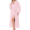 Ekouaer Long Robes for Women Super Soft Plush Fleece Warm Towel Bathrobe(Pink)