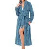 Ekouaer Long Robes for Women Super Soft Plush Fleece Warm Towel Bathrobe(Teal Blue)