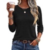 Ekouaer Womens Long Sleeve Shirts Casual Tops Crewneck Thermal Tshirts(Black)