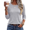 Ekouaer Womens Long Sleeve Shirts Casual Tops Crewneck Thermal Tshirts(Light Grey)