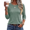 Ekouaer Womens Long Sleeve Shirts Casual Tops Crewneck Thermal Tshirts(Olive Green)