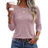 Ekouaer Womens Long Sleeve Shirts Casual Tops Crewneck Thermal Tshirts(Pink)