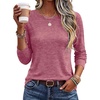 Ekouaer Womens Long Sleeve Shirts Casual Tops Crewneck Thermal Tshirts(Red)
