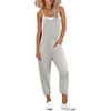 Jumpsuits for Women Summer V Neck Casual Overall Sleeveless with Pockets(Light Gray)