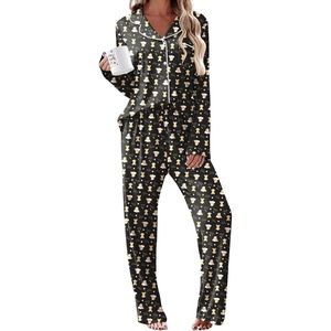 Ekouaer Womens Pajama Sets 2 Piece Long Sleeve Sleepwear Soft Button Up Pjs(Teddy)