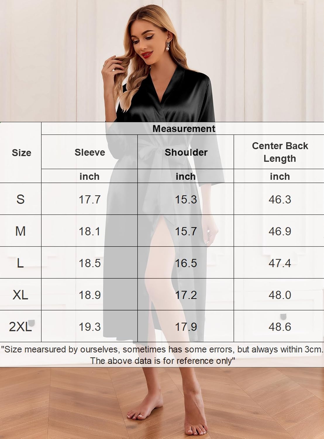 image:imageEkouaer Silk Robes for Women Long Satin Bride Bridesmaid Robe with PocketsWhite