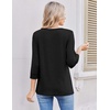 Ekouaer 3/4 Length Sleeve Women Tops Dressy Casual Blouses Fall Shirt 2026(Black)
