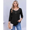 Ekouaer 3/4 Length Sleeve Women Tops Dressy Casual Blouses Fall Shirt 2026(Black)
