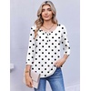 Ekouaer 3/4 Length Sleeve Women Tops Dressy Casual Blouses Fall Shirt 2026(Black Polka Dots)