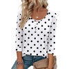 Ekouaer 3/4 Length Sleeve Women Tops Dressy Casual Blouses Fall Shirt 2026(Black Polka Dots)