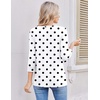 Ekouaer 3/4 Length Sleeve Women Tops Dressy Casual Blouses Fall Shirt 2026(Black Polka Dots)