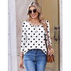 Ekouaer 3/4 Length Sleeve Women Tops Dressy Casual Blouses Fall Shirt 2026(Black Polka Dots)