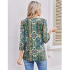 Ekouaer 3/4 Length Sleeve Women Tops Dressy Casual Blouses Fall Shirt 2026(Blue Bohemian)