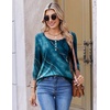 Ekouaer 3/4 Length Sleeve Women Tops Dressy Casual Blouses Fall Shirt 2026(Blue Print)