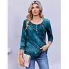 Ekouaer 3/4 Length Sleeve Women Tops Dressy Casual Blouses Fall Shirt 2026(Blue Print)