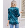 Ekouaer 3/4 Length Sleeve Women Tops Dressy Casual Blouses Fall Shirt 2026(Blue Print)