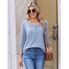 Ekouaer 3/4 Length Sleeve Women Tops Dressy Casual Blouses Fall Shirt 2026(Blue White Stripes)