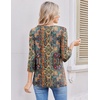 Ekouaer 3/4 Length Sleeve Women Tops Dressy Casual Blouses Fall Shirt 2026(Brown Bohemian-mz721)
