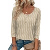 Ekouaer 3/4 Length Sleeve Women Tops Dressy Casual Blouses Fall Shirt 2026(Brown Striped)