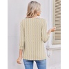 Ekouaer 3/4 Length Sleeve Women Tops Dressy Casual Blouses Fall Shirt 2026(Brown Striped)