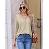 Ekouaer 3/4 Length Sleeve Women Tops Dressy Casual Blouses Fall Shirt 2026(Brown Striped)