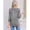 Ekouaer 3/4 Length Sleeve Women Tops Dressy Casual Blouses Fall Shirt 2026(Grey Floral)