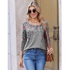 Ekouaer 3/4 Length Sleeve Women Tops Dressy Casual Blouses Fall Shirt 2026(Grey Floral)