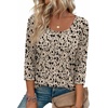 Ekouaer 3/4 Length Sleeve Women Tops Dressy Casual Blouses Fall Shirt 2026(Khaki Floral)