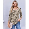 Ekouaer 3/4 Length Sleeve Women Tops Dressy Casual Blouses Fall Shirt 2026(Khaki Floral)