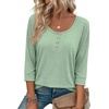Ekouaer 3/4 Length Sleeve Women Tops Dressy Casual Blouses Fall Shirt 2026(Light Green)
