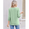 Ekouaer 3/4 Length Sleeve Women Tops Dressy Casual Blouses Fall Shirt 2026(Light Green)