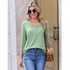 Ekouaer 3/4 Length Sleeve Women Tops Dressy Casual Blouses Fall Shirt 2026(Light Green)