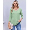 Ekouaer 3/4 Length Sleeve Women Tops Dressy Casual Blouses Fall Shirt 2026(Light Green)