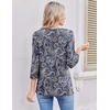 Ekouaer 3/4 Length Sleeve Women Tops Dressy Casual Blouses Fall Shirt 2026(Navy Paisley Print)