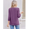 Ekouaer 3/4 Length Sleeve Women Tops Dressy Casual Blouses Fall Shirt 2026(Purple)