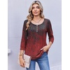 Ekouaer 3/4 Length Sleeve Women Tops Dressy Casual Blouses Fall Shirt 2026(Red Charcoal-mz838)