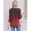 Ekouaer 3/4 Length Sleeve Women Tops Dressy Casual Blouses Fall Shirt 2026(Red Charcoal-mz838)