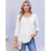 Ekouaer 3/4 Length Sleeve Women Tops Dressy Casual Blouses Fall Shirt 2026(White)