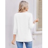 Ekouaer 3/4 Length Sleeve Women Tops Dressy Casual Blouses Fall Shirt 2026(White)
